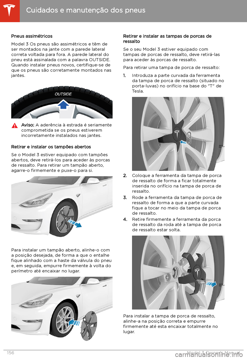 TESLA MODEL 3 2019 Manual do proprietário (in Portuguese) Pneus assim TESLA MODEL 3 2019 Manual do proprietário (in Portuguese) Pneus assim