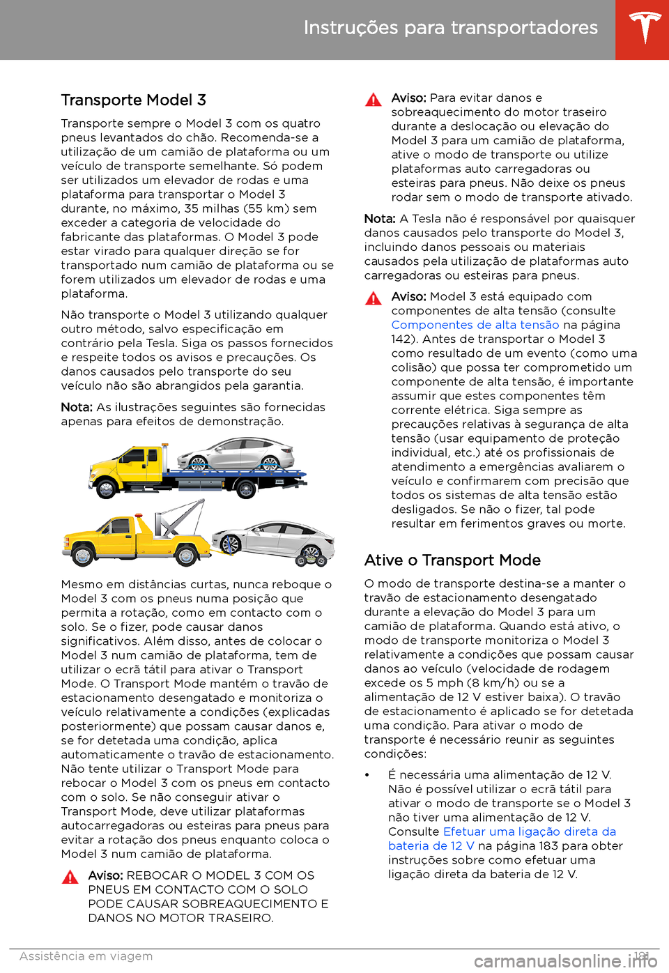 TESLA MODEL 3 2019 Manual do proprietário (in Portuguese) Instru TESLA MODEL 3 2019 Manual do proprietário (in Portuguese) Instru