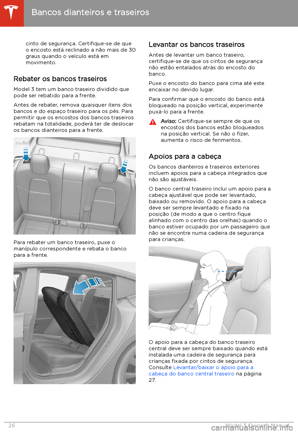 TESLA MODEL 3 2019 Manual do proprietário (in Portuguese) cinto de seguran TESLA MODEL 3 2019 Manual do proprietário (in Portuguese) cinto de seguran