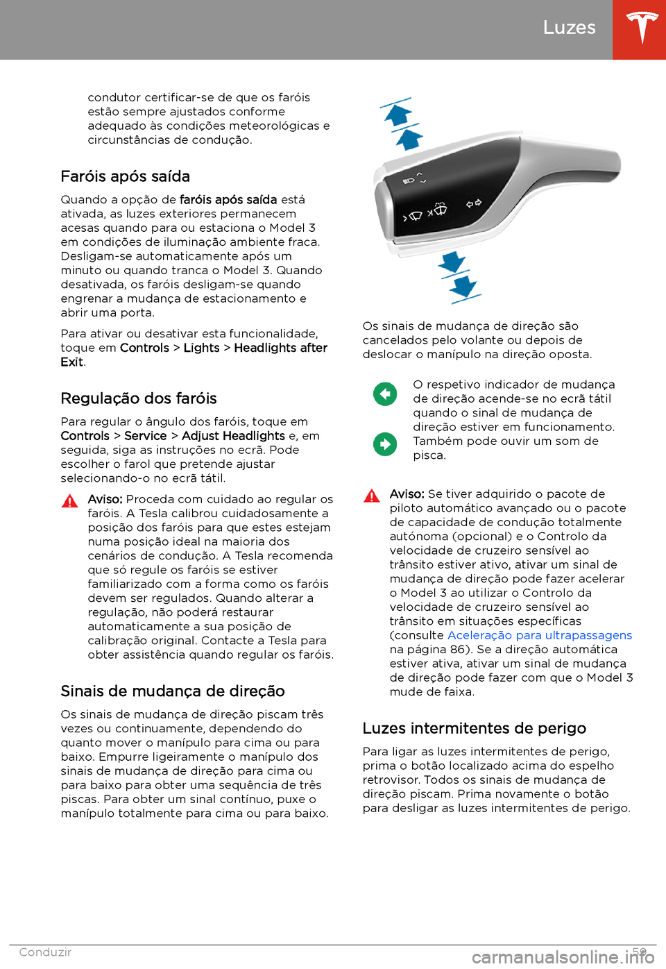 TESLA MODEL 3 2019  Manual do proprietário (in Portuguese) condutor certi