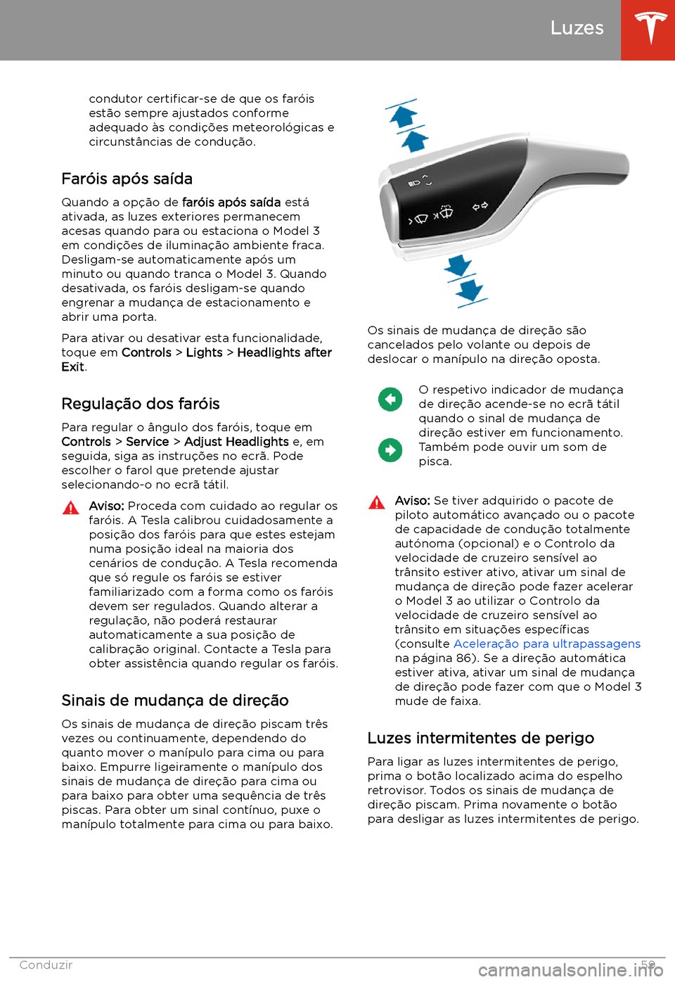TESLA MODEL 3 2019 Manual do proprietário (in Portuguese) condutor certi TESLA MODEL 3 2019 Manual do proprietário (in Portuguese) condutor certi