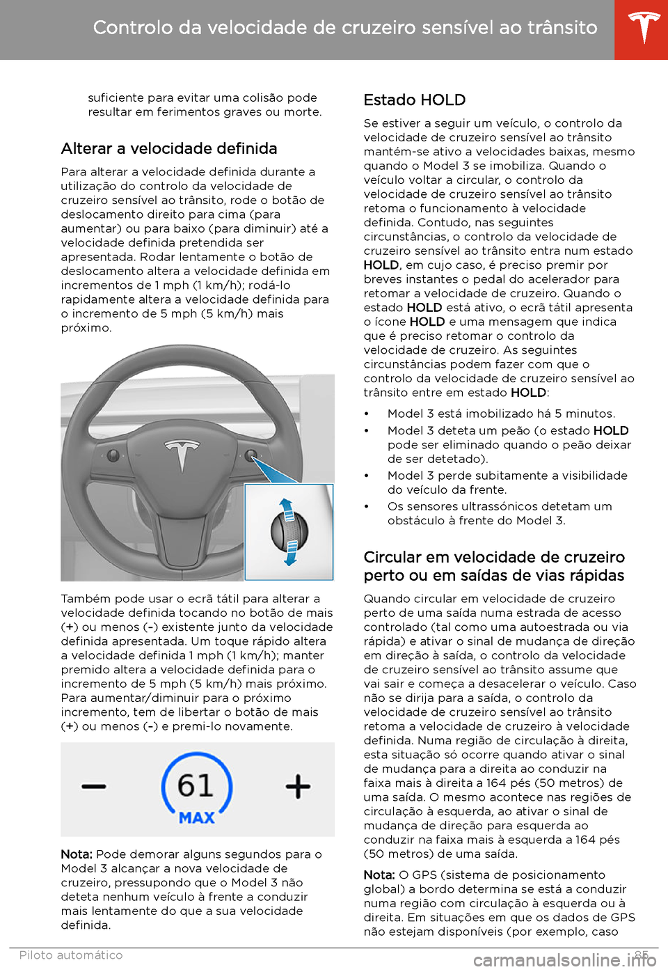 TESLA MODEL 3 2019  Manual do proprietário (in Portuguese) su