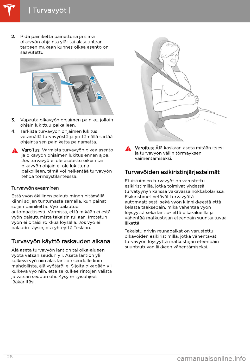 TESLA MODEL 3 2019  Omistajan käsikirja (in Finnish)  2.Pid