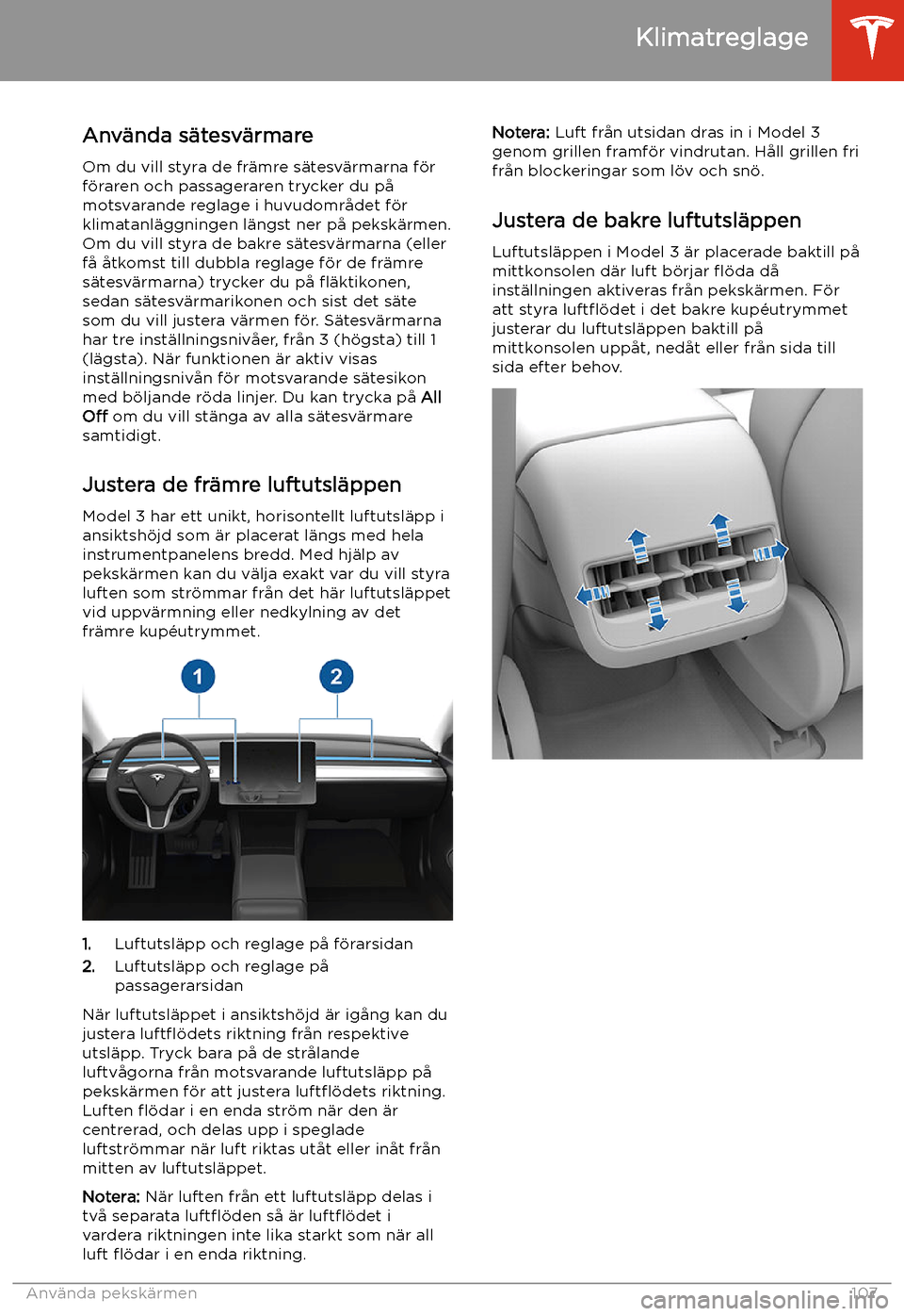 TESLA MODEL 3 2019 Ägarmanual (in Swedish) Anv TESLA MODEL 3 2019 Ägarmanual (in Swedish) Anv