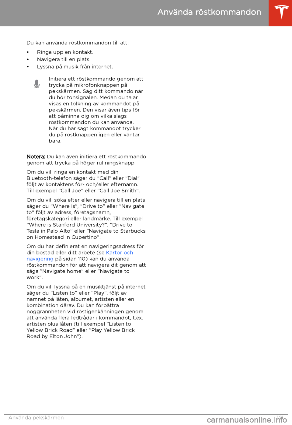TESLA MODEL 3 2019 Ägarmanual (in Swedish) Anv TESLA MODEL 3 2019 Ägarmanual (in Swedish) Anv
