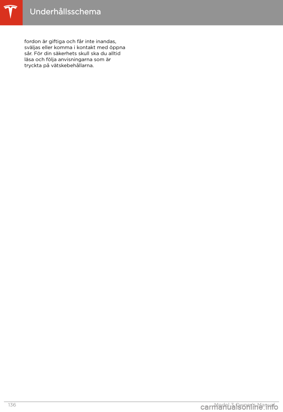 TESLA MODEL 3 2019 Ägarmanual (in Swedish) fordon TESLA MODEL 3 2019 Ägarmanual (in Swedish) fordon
