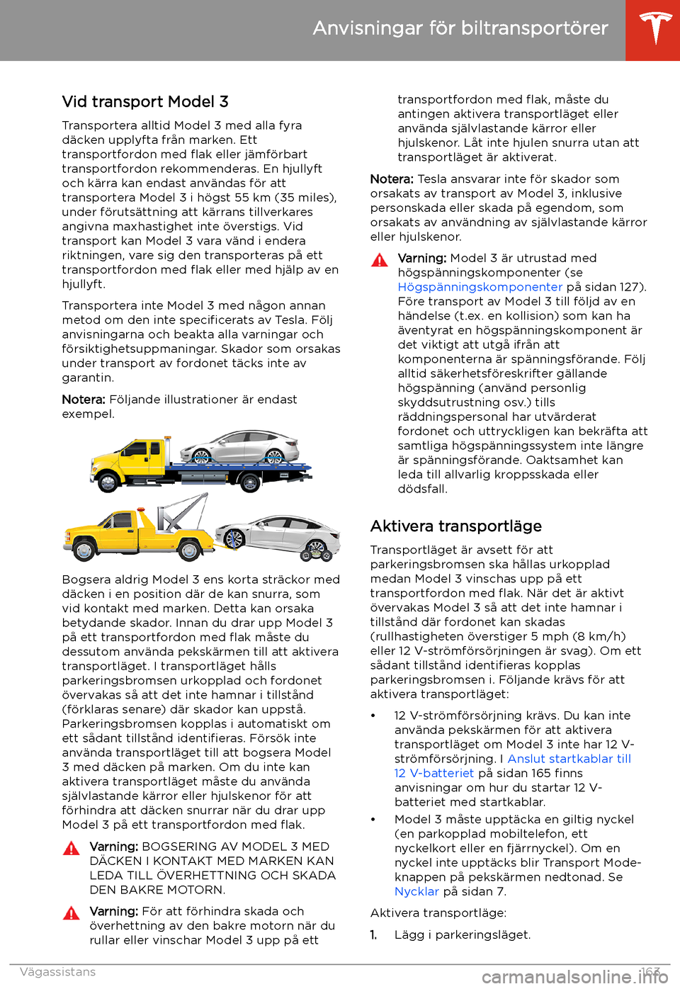 TESLA MODEL 3 2019 Ägarmanual (in Swedish) Anvisningar f TESLA MODEL 3 2019 Ägarmanual (in Swedish) Anvisningar f