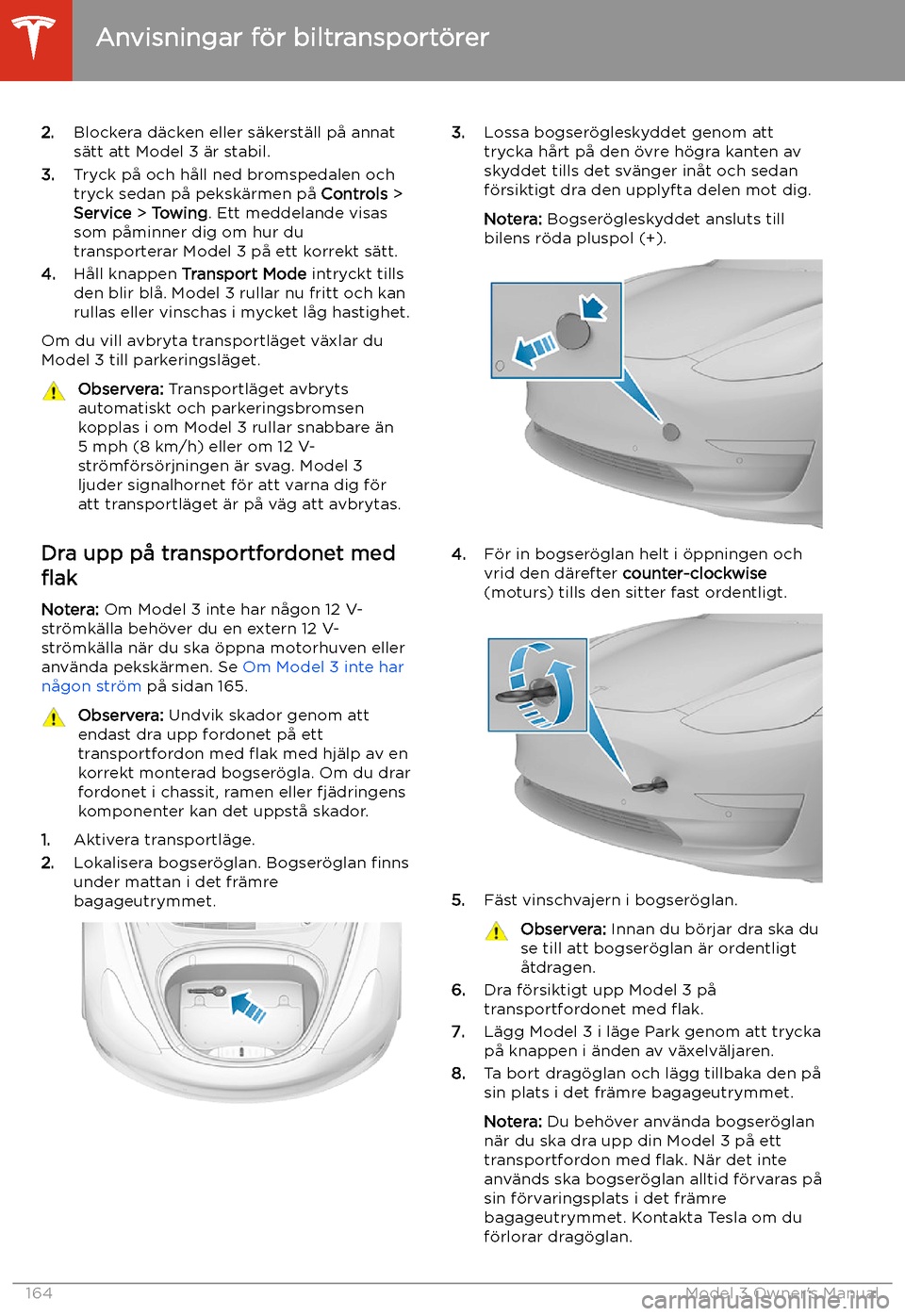 TESLA MODEL 3 2019  Ägarmanual (in Swedish) 2.Blockera d