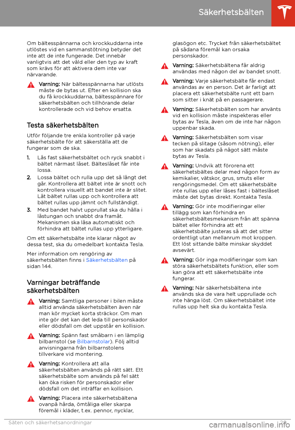 TESLA MODEL 3 2019 Ägarmanual (in Swedish) Om b TESLA MODEL 3 2019 Ägarmanual (in Swedish) Om b