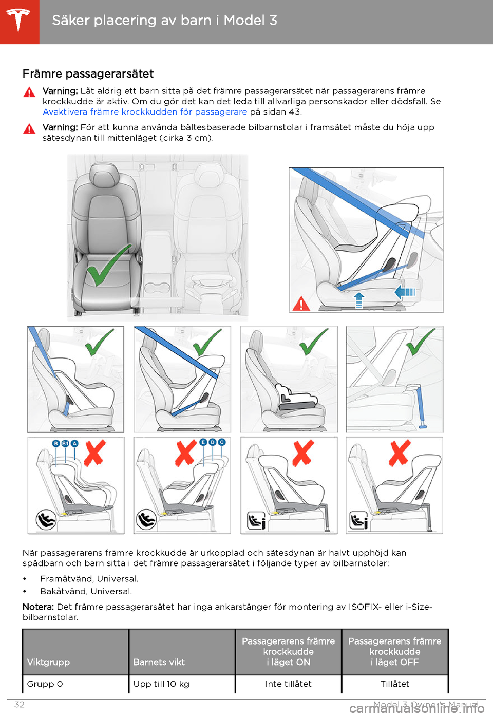 TESLA MODEL 3 2019  Ägarmanual (in Swedish) Fr