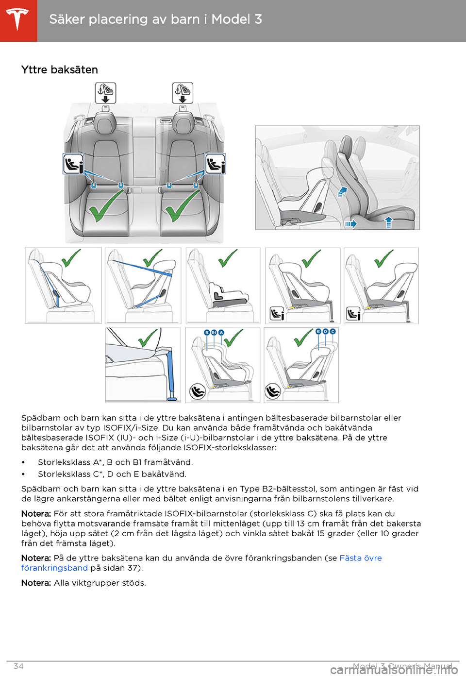 TESLA MODEL 3 2019 Ägarmanual (in Swedish) Yttre baks TESLA MODEL 3 2019 Ägarmanual (in Swedish) Yttre baks