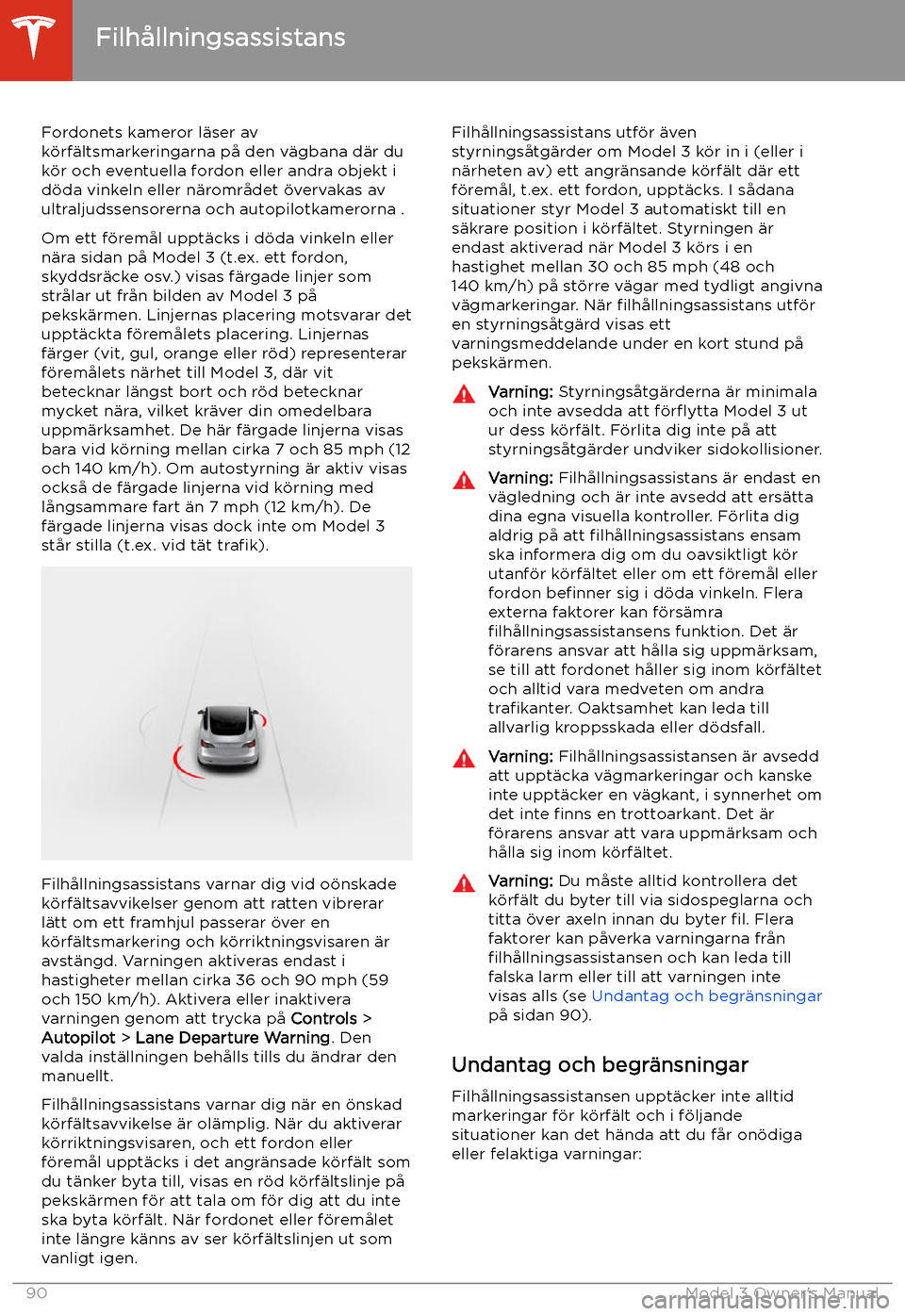 TESLA MODEL 3 2019 Ägarmanual (in Swedish) Filh TESLA MODEL 3 2019 Ägarmanual (in Swedish) Filh