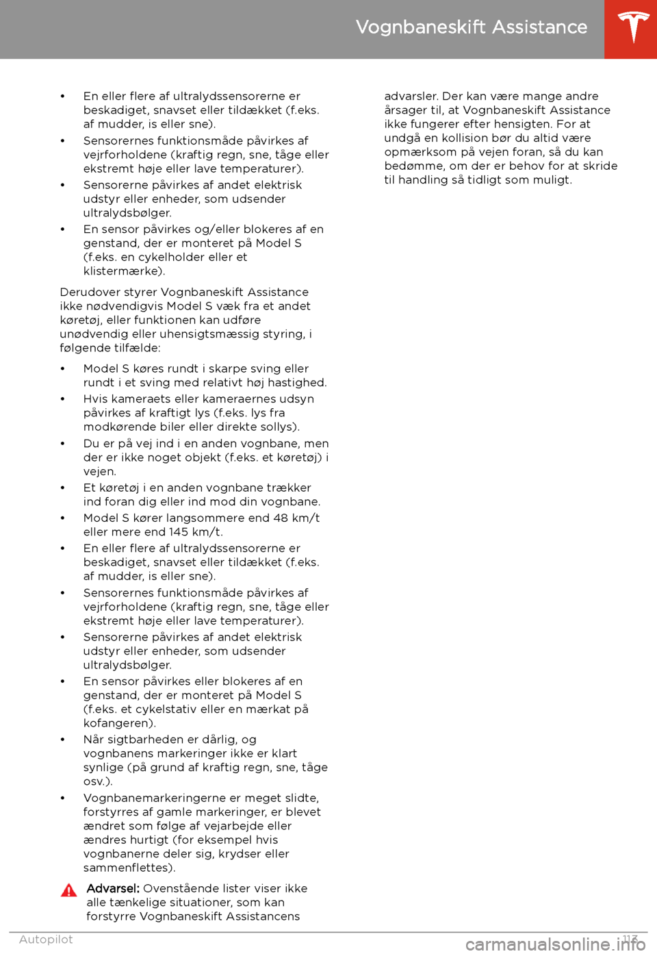 TESLA MODEL S 2020  Instruktionsbog (in Danish) 