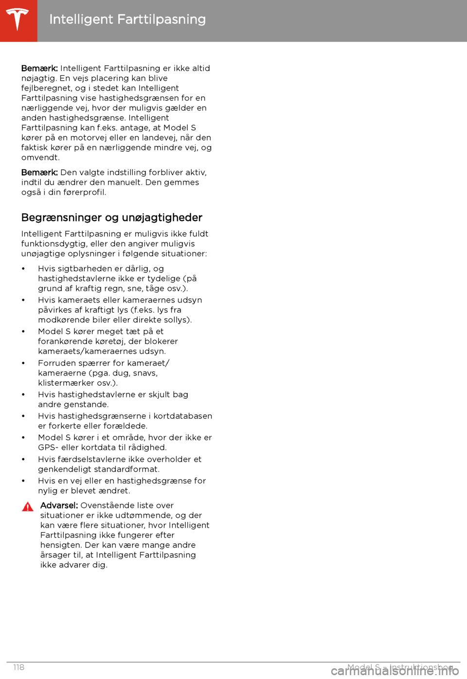 TESLA MODEL S 2020  Instruktionsbog (in Danish) Bem