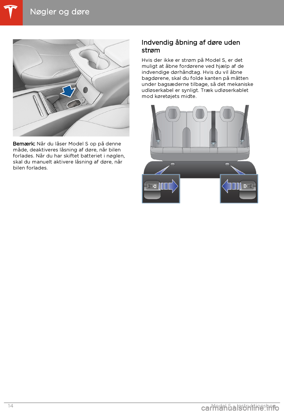 TESLA MODEL S 2020 Instruktionsbog (in Danish) Bem TESLA MODEL S 2020 Instruktionsbog (in Danish) Bem