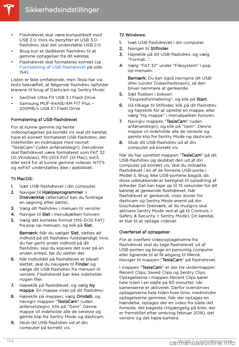 TESLA MODEL S 2020 Instruktionsbog (in Danish) TESLA MODEL S 2020 Instruktionsbog (in Danish)