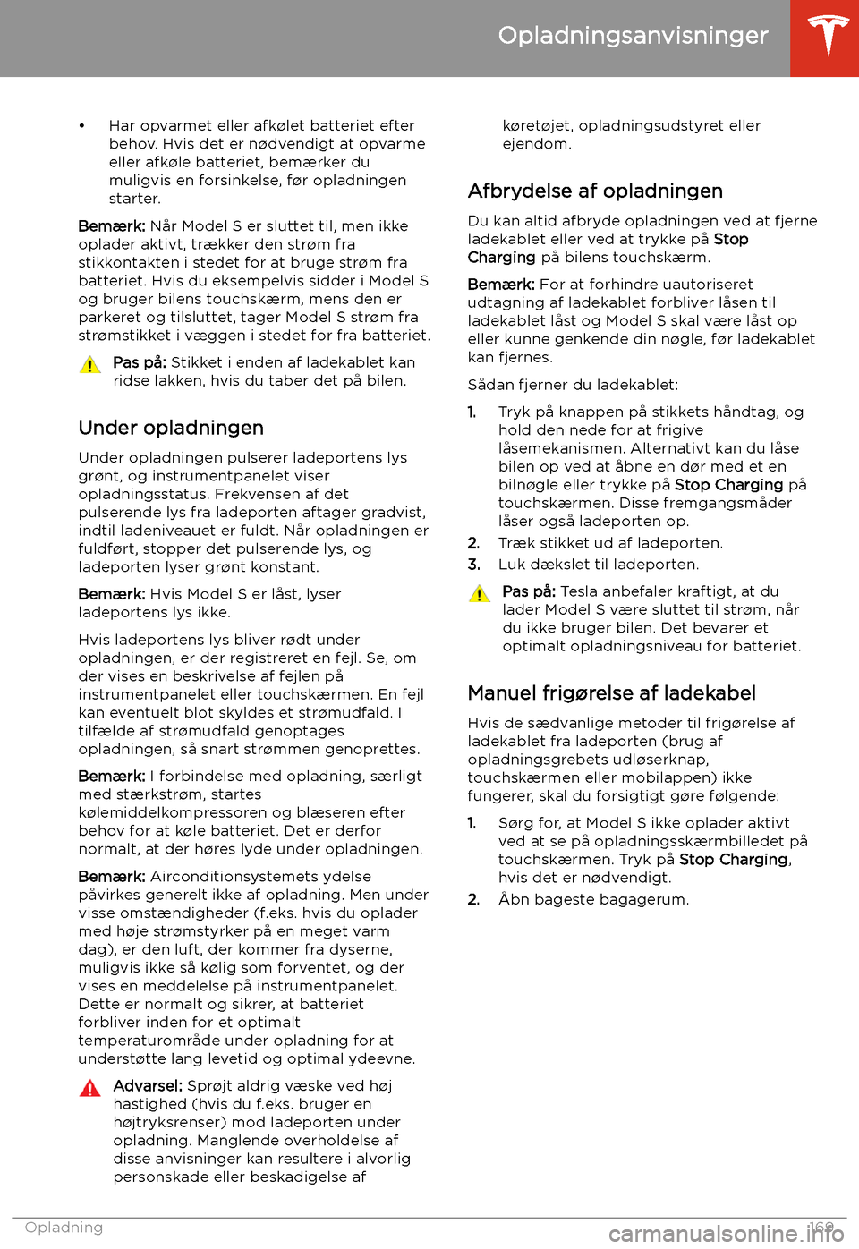 TESLA MODEL S 2020 Instruktionsbog (in Danish) TESLA MODEL S 2020 Instruktionsbog (in Danish)
