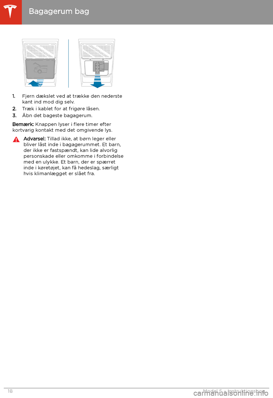 TESLA MODEL S 2020 Instruktionsbog (in Danish) 1.Fjern d TESLA MODEL S 2020 Instruktionsbog (in Danish) 1.Fjern d