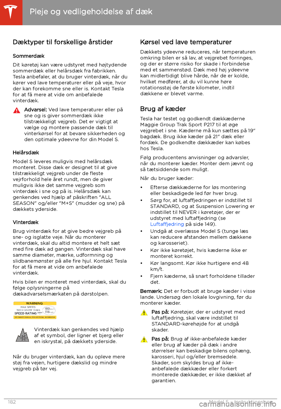 TESLA MODEL S 2020 Instruktionsbog (in Danish) D TESLA MODEL S 2020 Instruktionsbog (in Danish) D