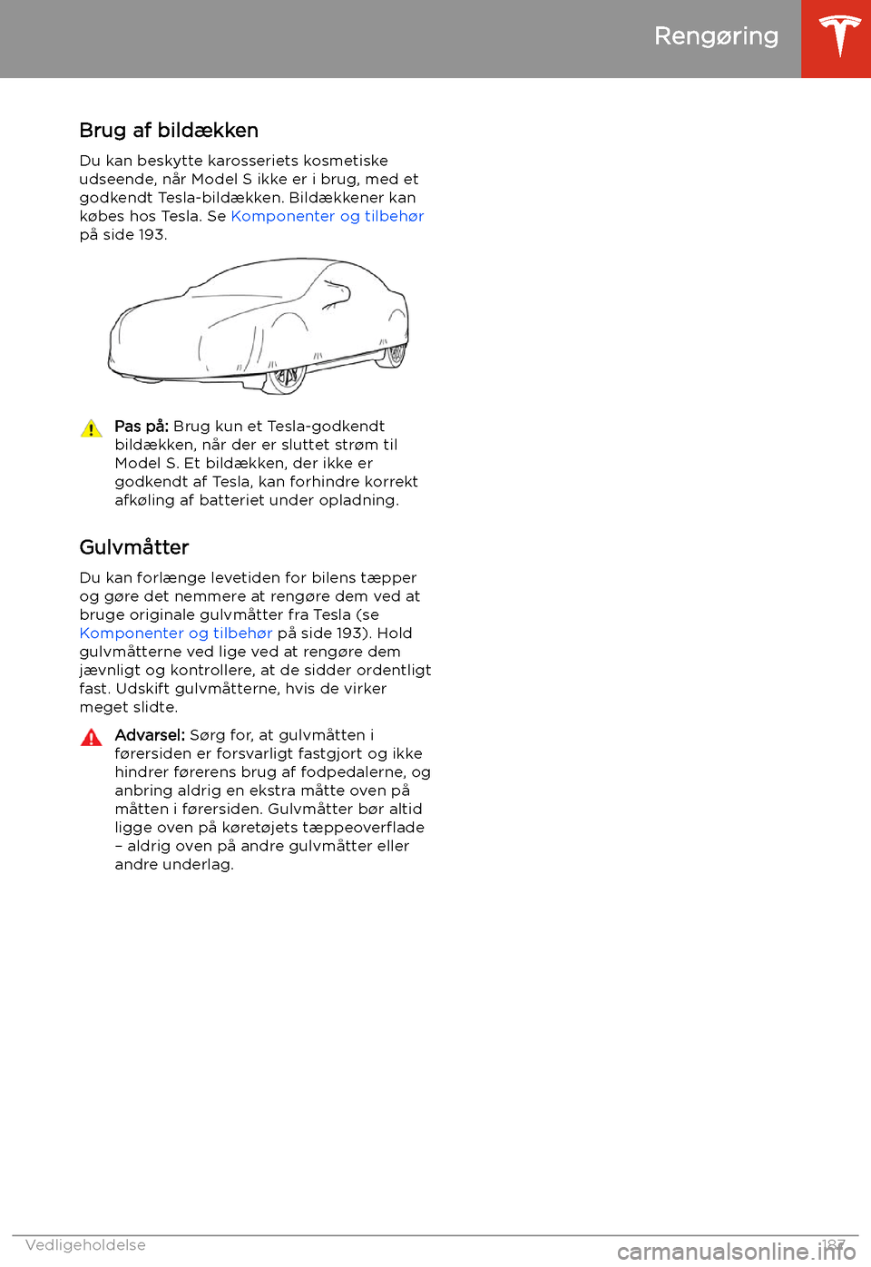 TESLA MODEL S 2020 Instruktionsbog (in Danish) Brug af bild TESLA MODEL S 2020 Instruktionsbog (in Danish) Brug af bild