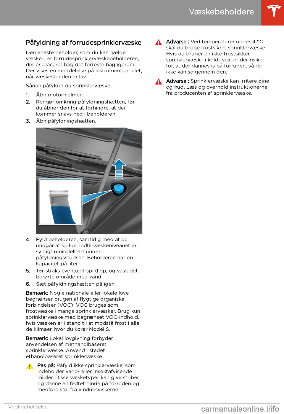 TESLA MODEL S 2020 Instruktionsbog (in Danish) P TESLA MODEL S 2020 Instruktionsbog (in Danish) P