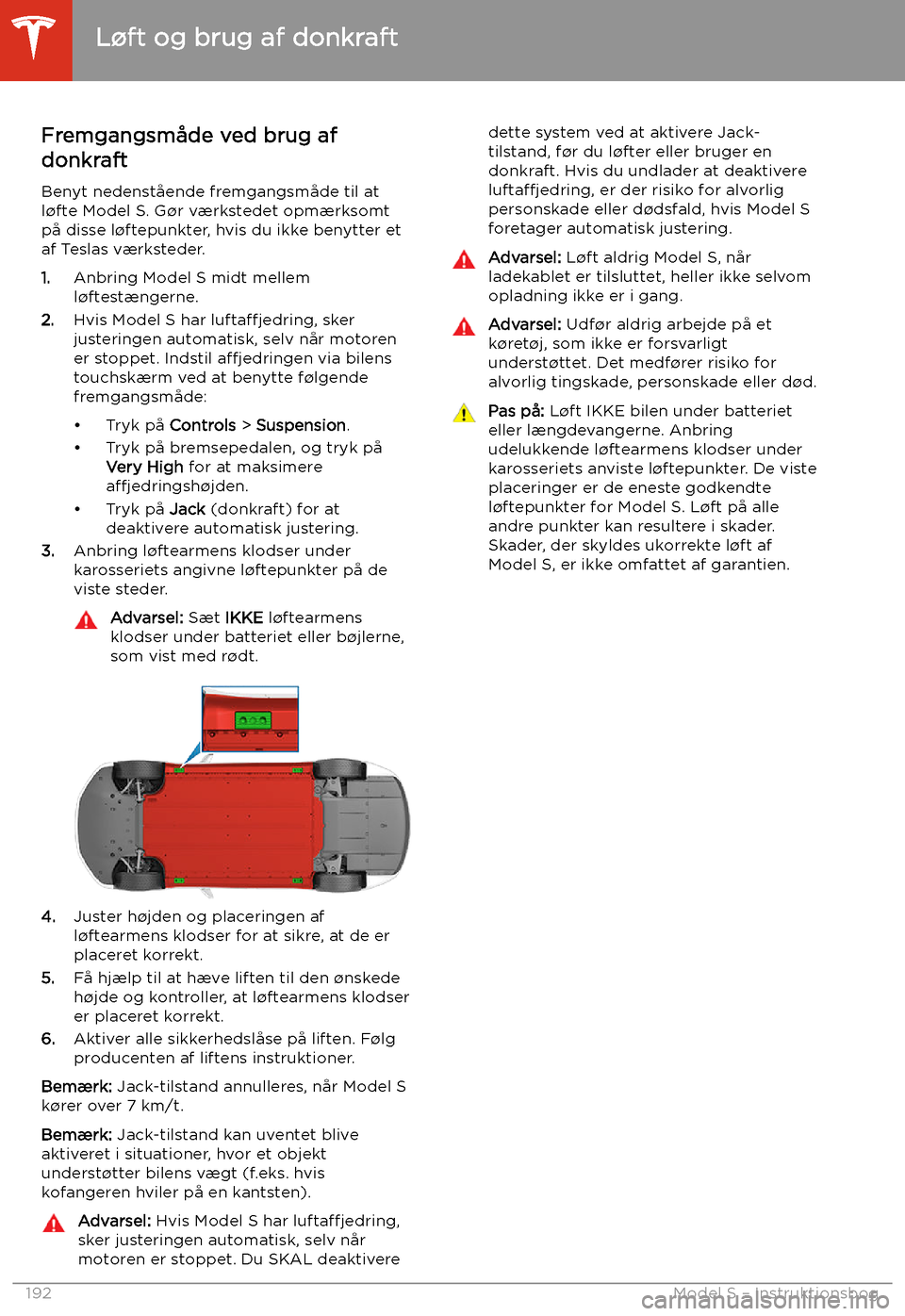 TESLA MODEL S 2020 Instruktionsbog (in Danish) L TESLA MODEL S 2020 Instruktionsbog (in Danish) L