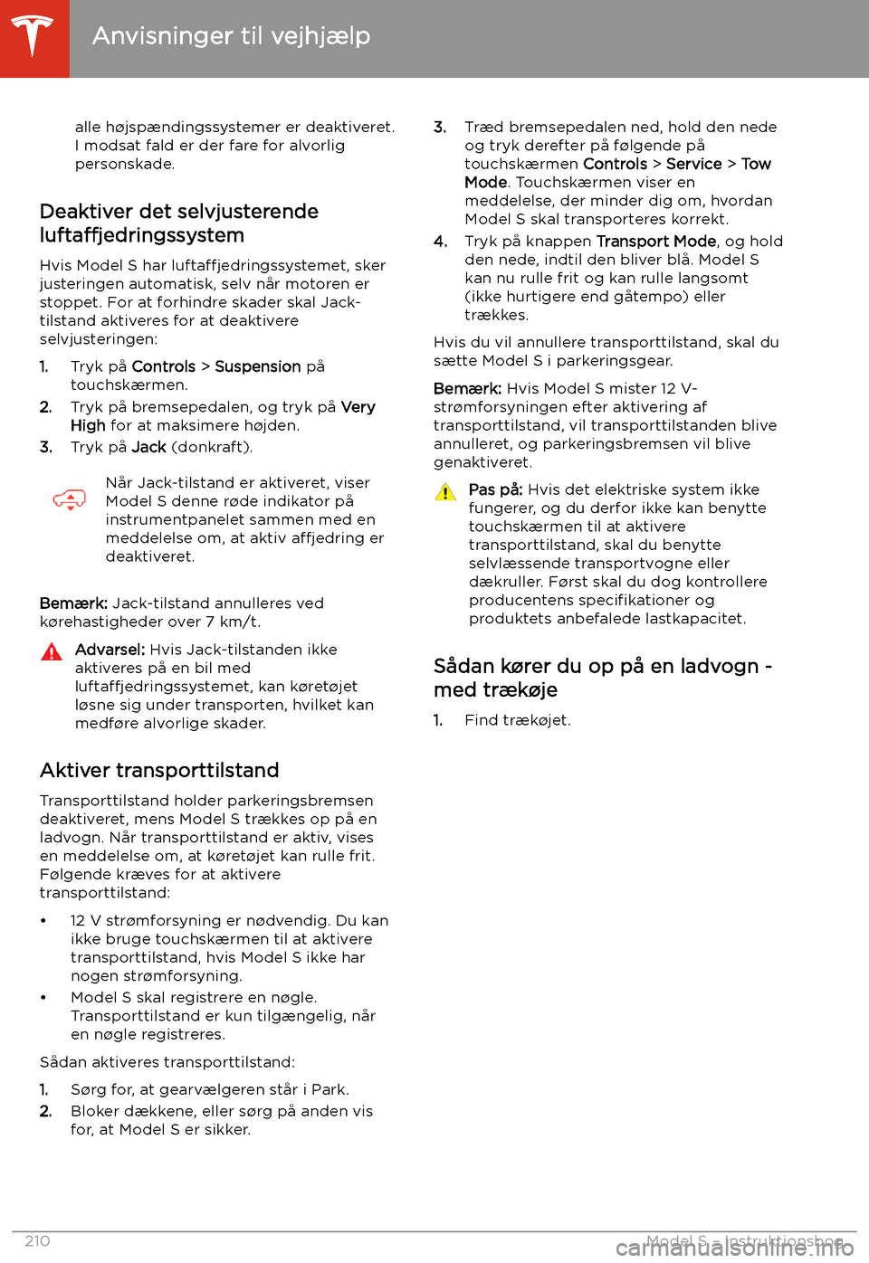 TESLA MODEL S 2020 Instruktionsbog (in Danish) alle h TESLA MODEL S 2020 Instruktionsbog (in Danish) alle h