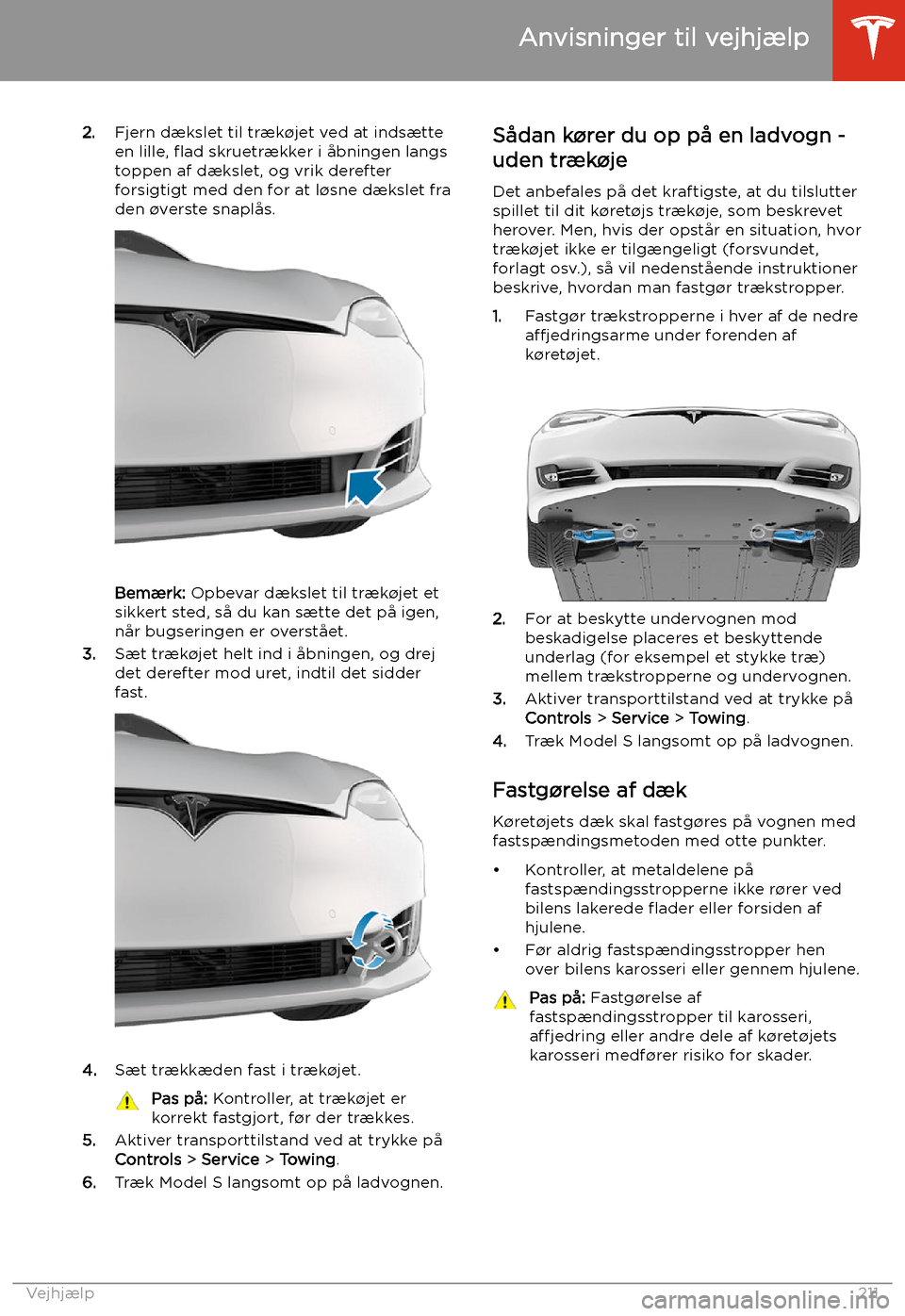 TESLA MODEL S 2020 Instruktionsbog (in Danish) 2.Fjern d TESLA MODEL S 2020 Instruktionsbog (in Danish) 2.Fjern d