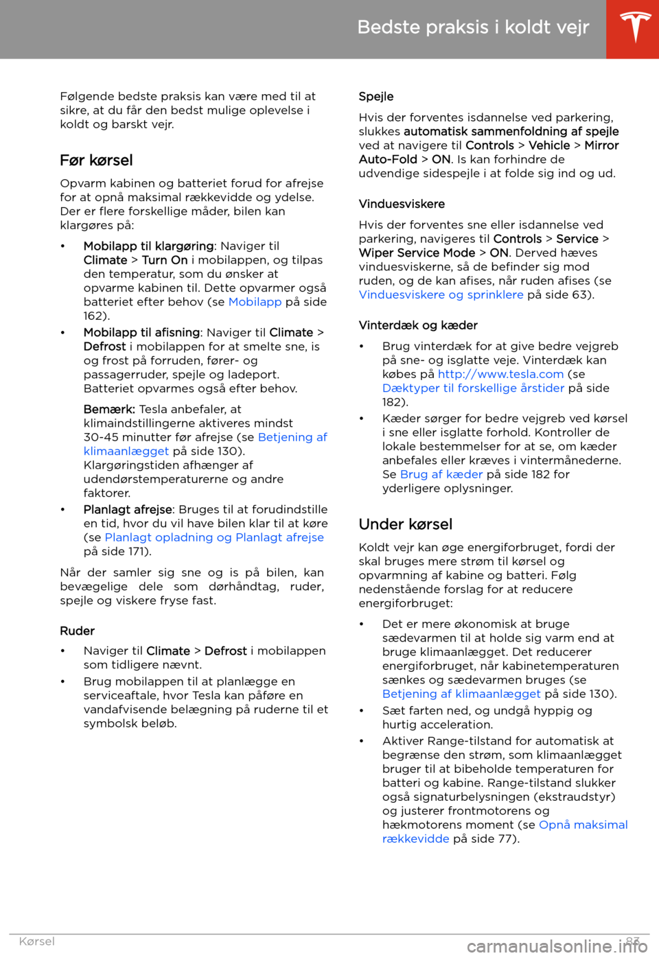 TESLA MODEL S 2020 Instruktionsbog (in Danish) F TESLA MODEL S 2020 Instruktionsbog (in Danish) F