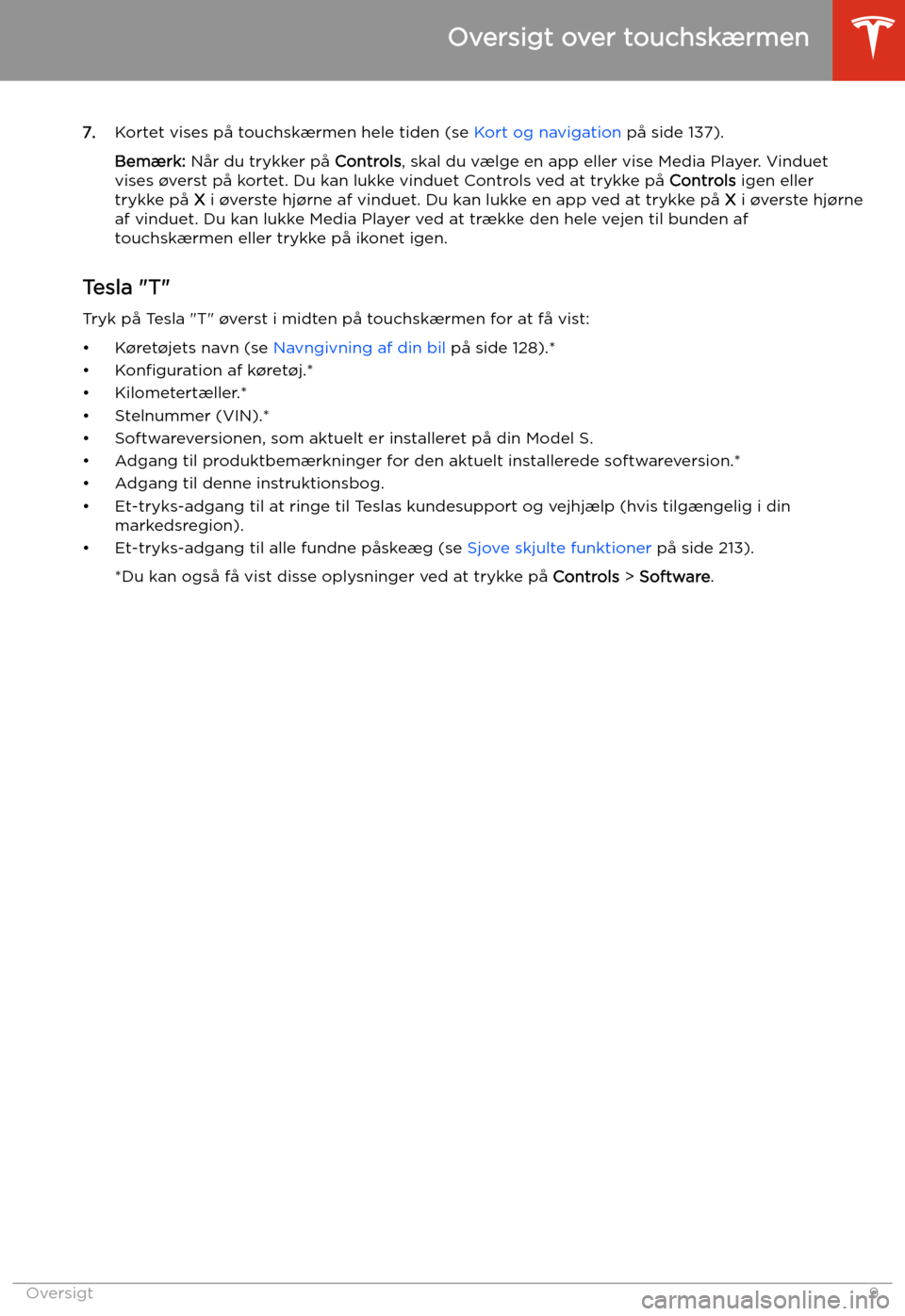 TESLA MODEL S 2020 Instruktionsbog (in Danish) 7.Kortet vises p TESLA MODEL S 2020 Instruktionsbog (in Danish) 7.Kortet vises p