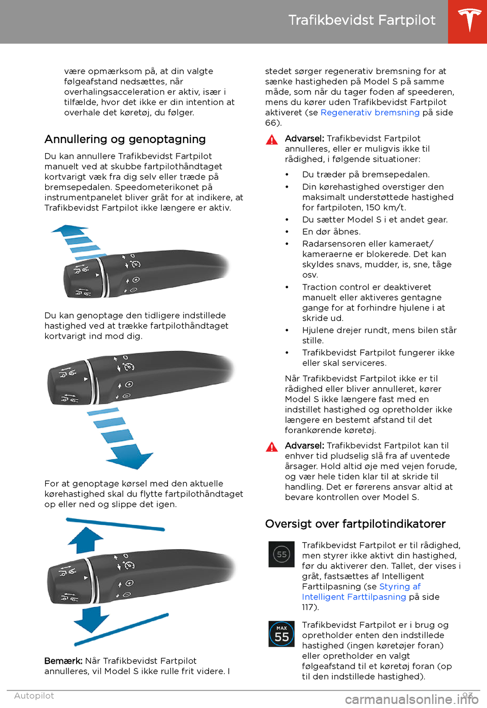 TESLA MODEL S 2020  Instruktionsbog (in Danish) v