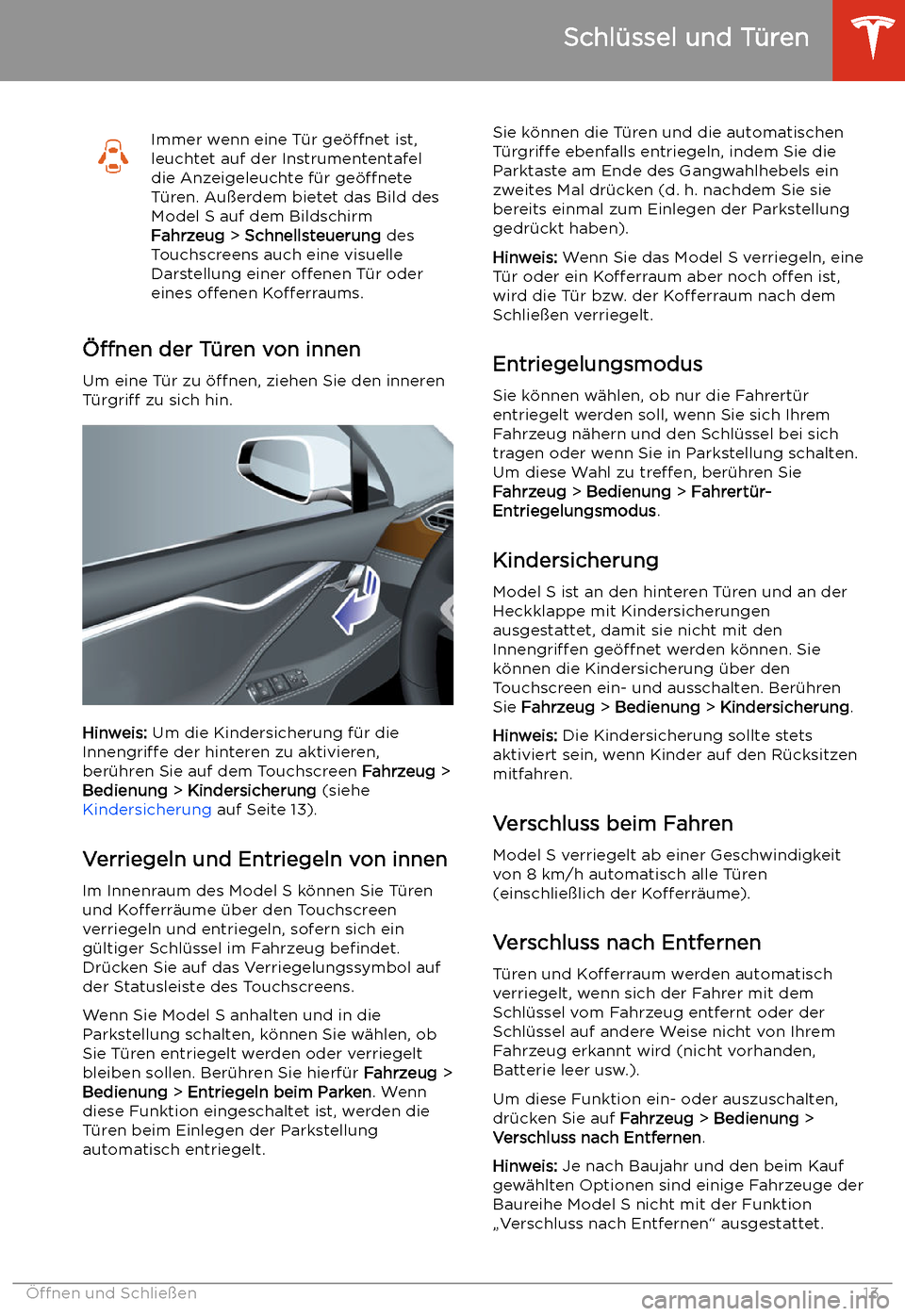 TESLA MODEL S 2020 Betriebsanleitung (in German) Immer wenn eine T TESLA MODEL S 2020 Betriebsanleitung (in German) Immer wenn eine T
