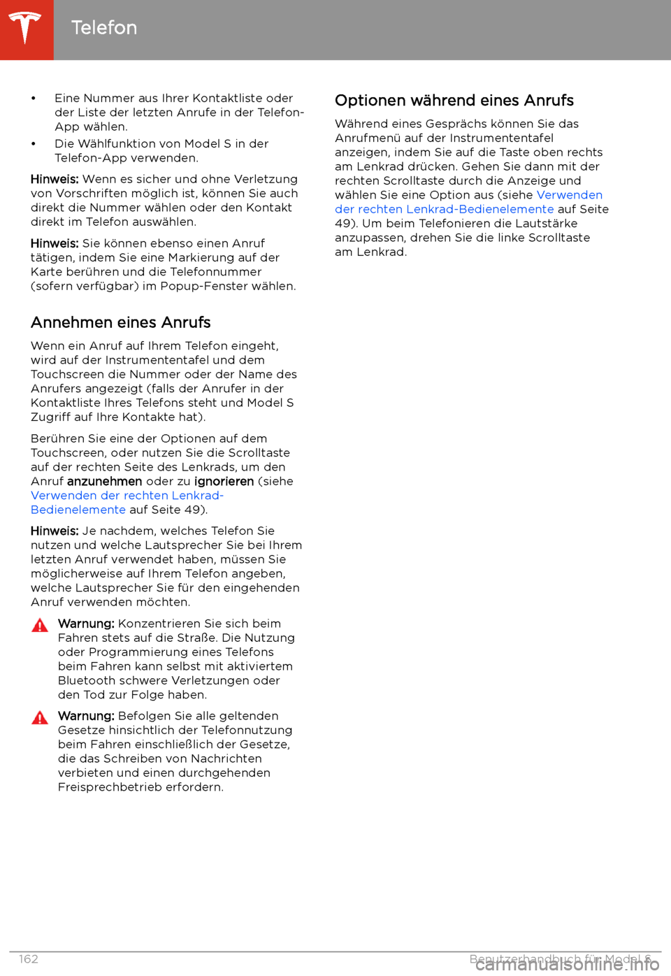TESLA MODEL S 2020  Betriebsanleitung (in German) 