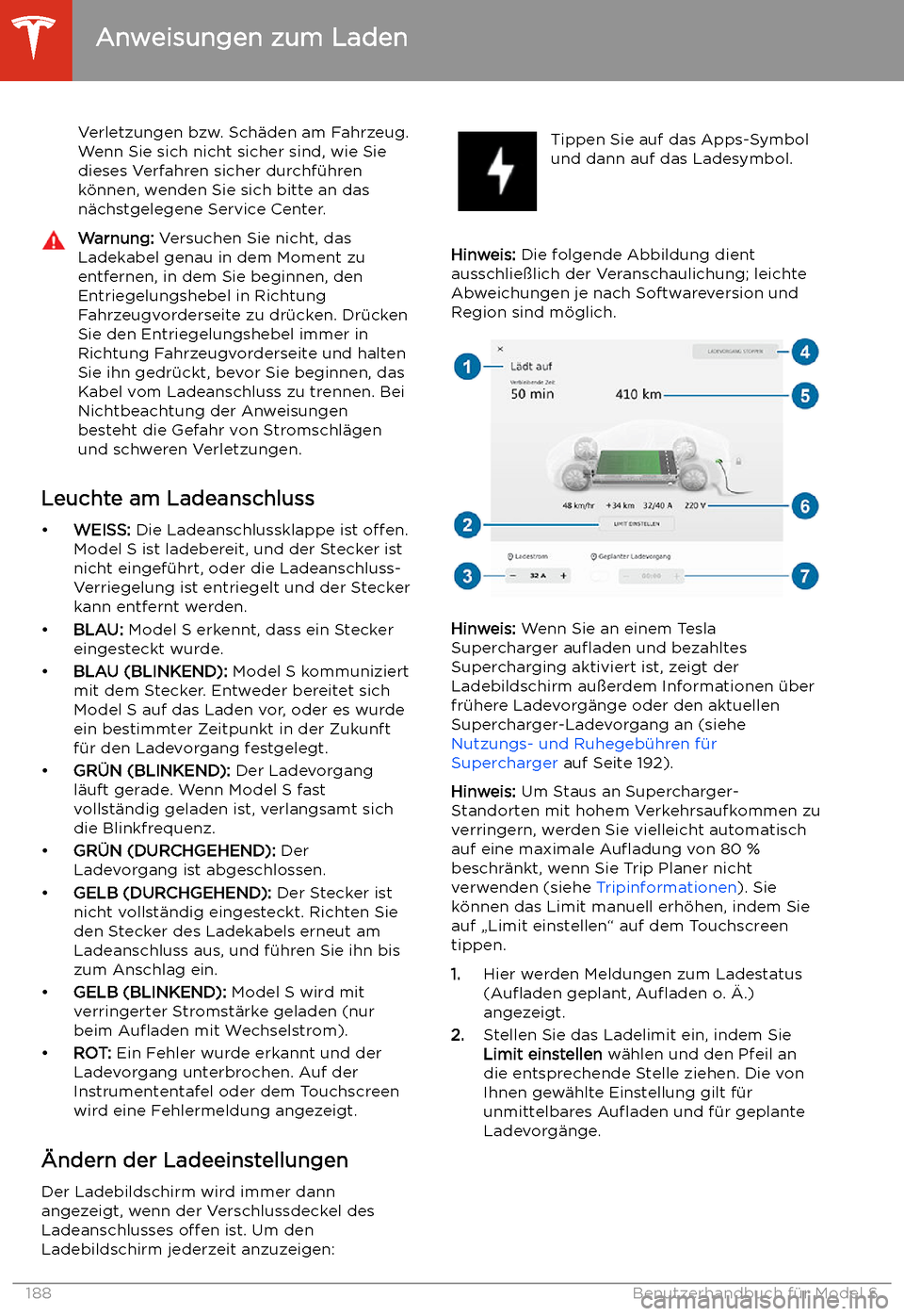 TESLA MODEL S 2020  Betriebsanleitung (in German) Verletzungen bzw. Sch
