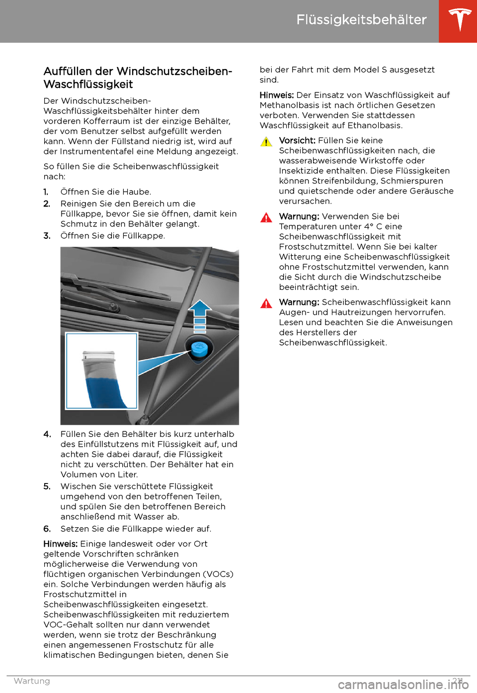 TESLA MODEL S 2020 Betriebsanleitung (in German) Auff TESLA MODEL S 2020 Betriebsanleitung (in German) Auff
