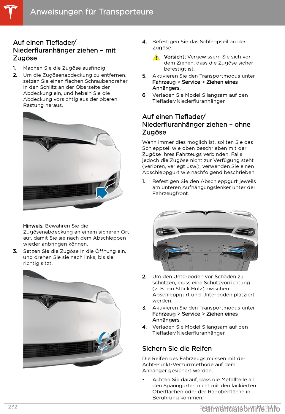 TESLA MODEL S 2020 Betriebsanleitung (in German) Auf einen Tie TESLA MODEL S 2020 Betriebsanleitung (in German) Auf einen Tie