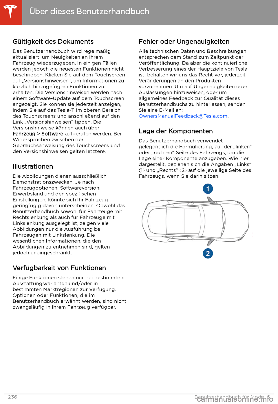 TESLA MODEL S 2020 Betriebsanleitung (in German) TESLA MODEL S 2020 Betriebsanleitung (in German)