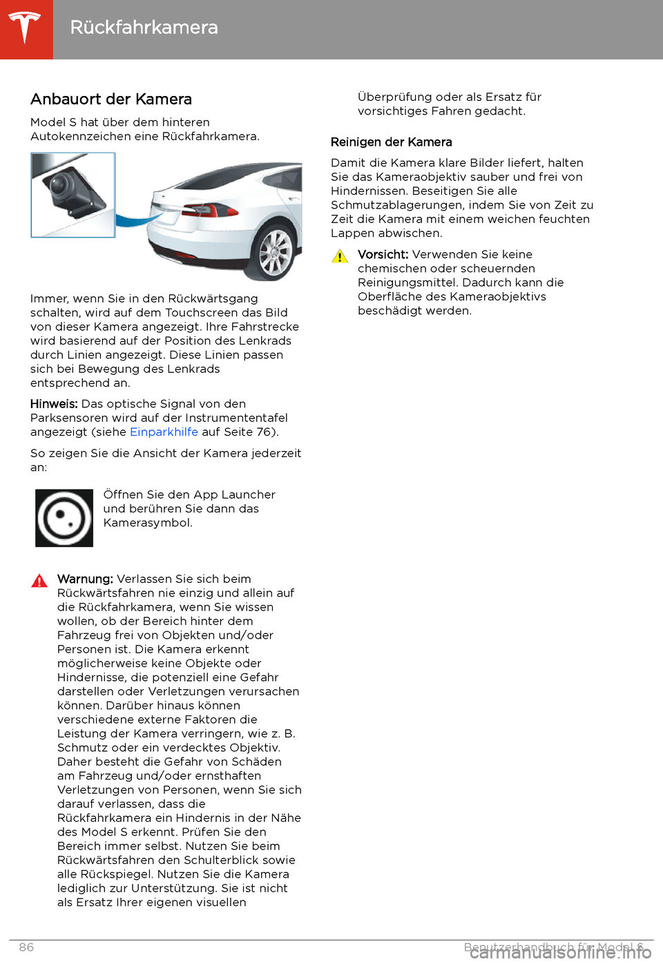 TESLA MODEL S 2020 Betriebsanleitung (in German) R TESLA MODEL S 2020 Betriebsanleitung (in German) R