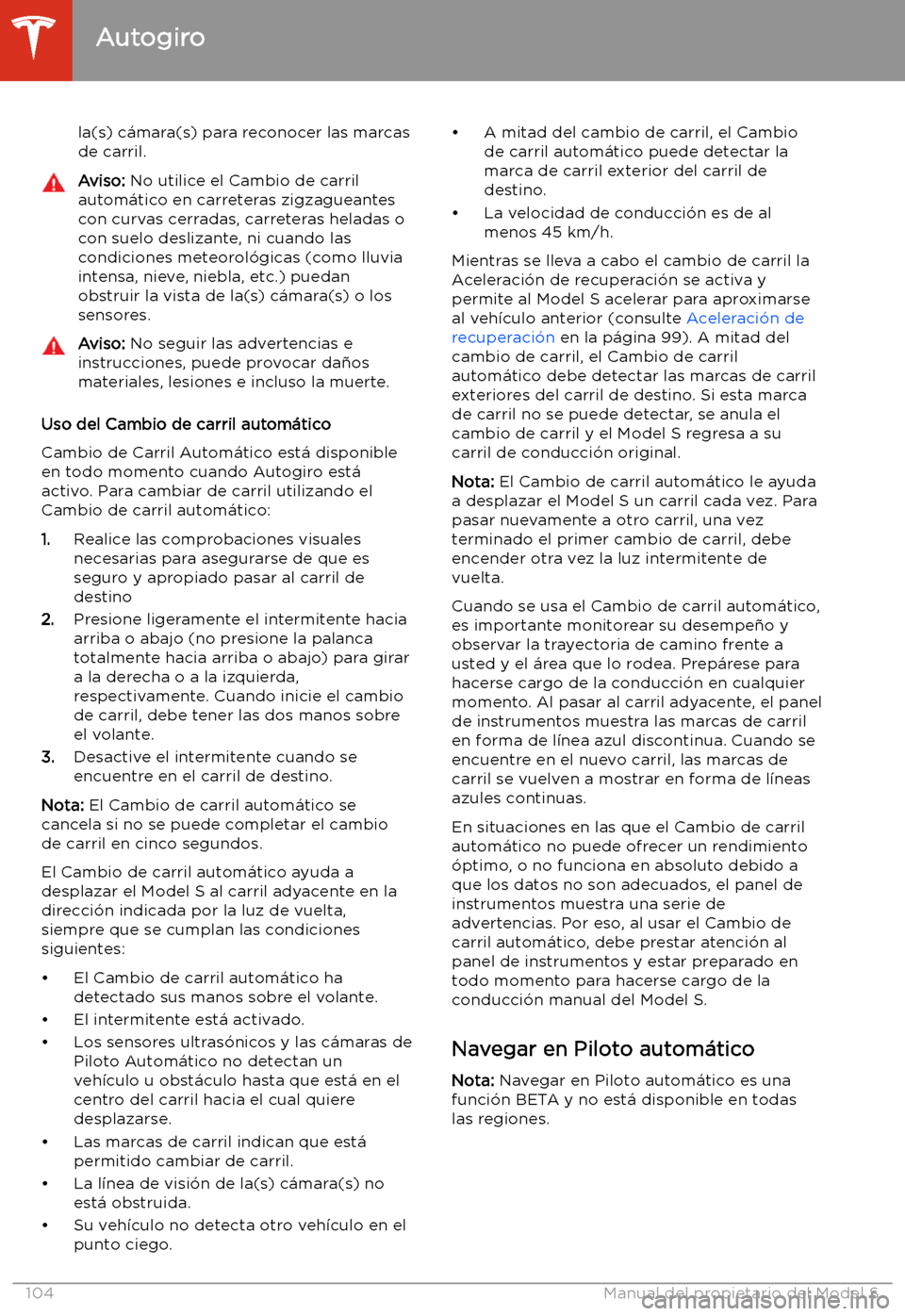 TESLA MODEL S 2020  Manual del propietario (in Spanish)  la(s) c