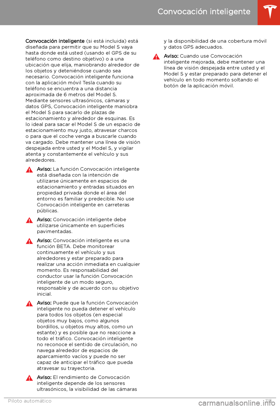 TESLA MODEL S 2020 Manual del propietario (in Spanish) Convocaci TESLA MODEL S 2020 Manual del propietario (in Spanish) Convocaci