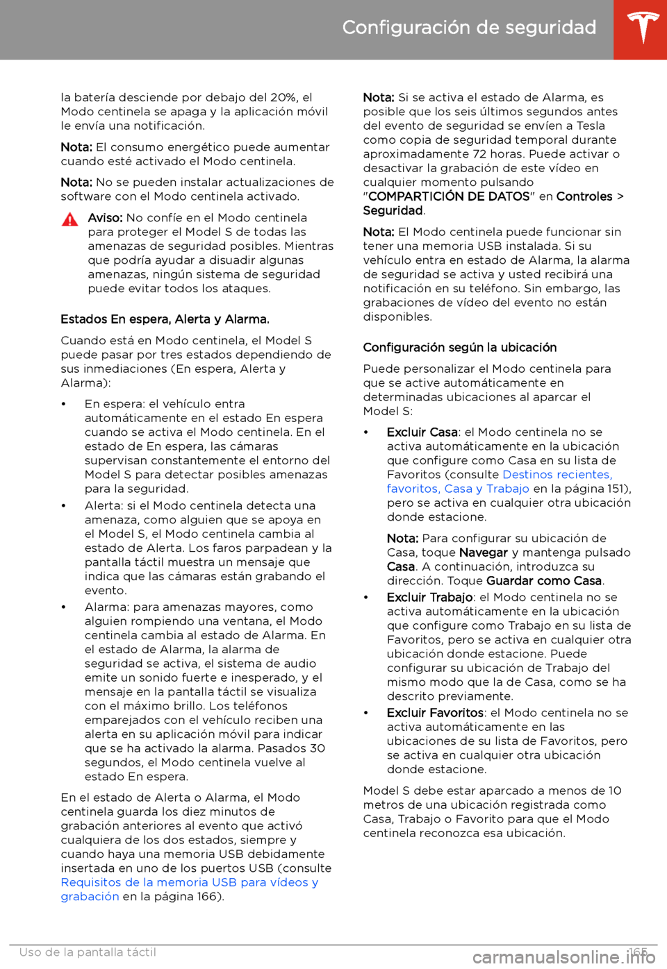 TESLA MODEL S 2020  Manual del propietario (in Spanish)  la bater