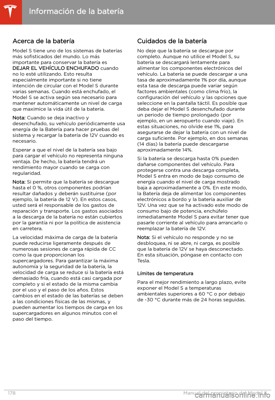 TESLA MODEL S 2020  Manual del propietario (in Spanish)  Informaci