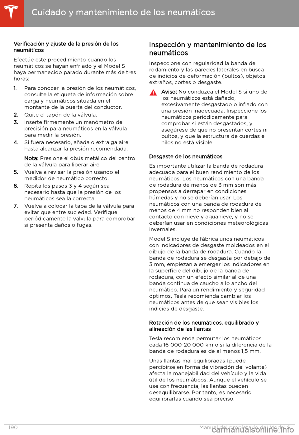 TESLA MODEL S 2020  Manual del propietario (in Spanish)  Veri
