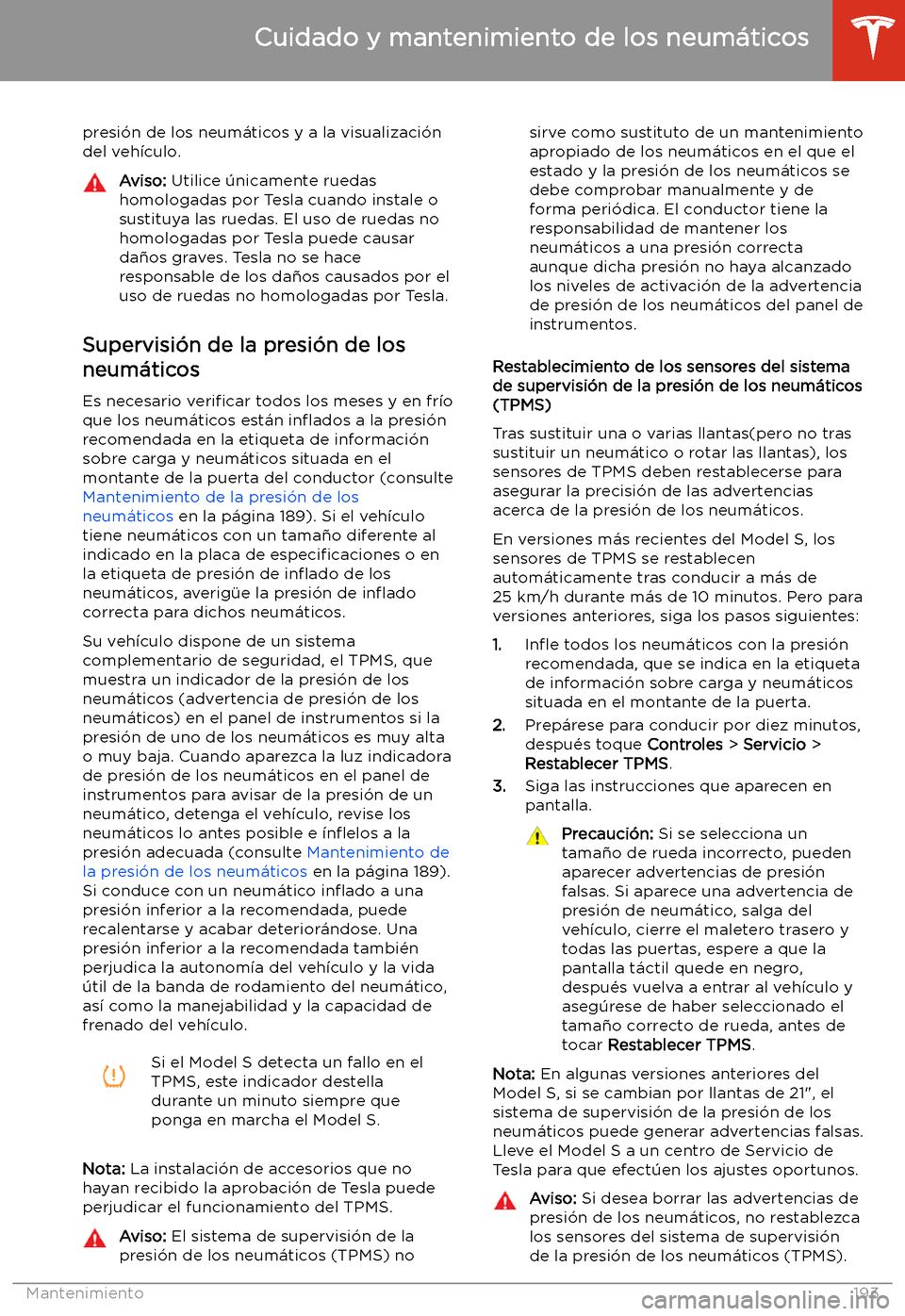 TESLA MODEL S 2020  Manual del propietario (in Spanish)  presi
