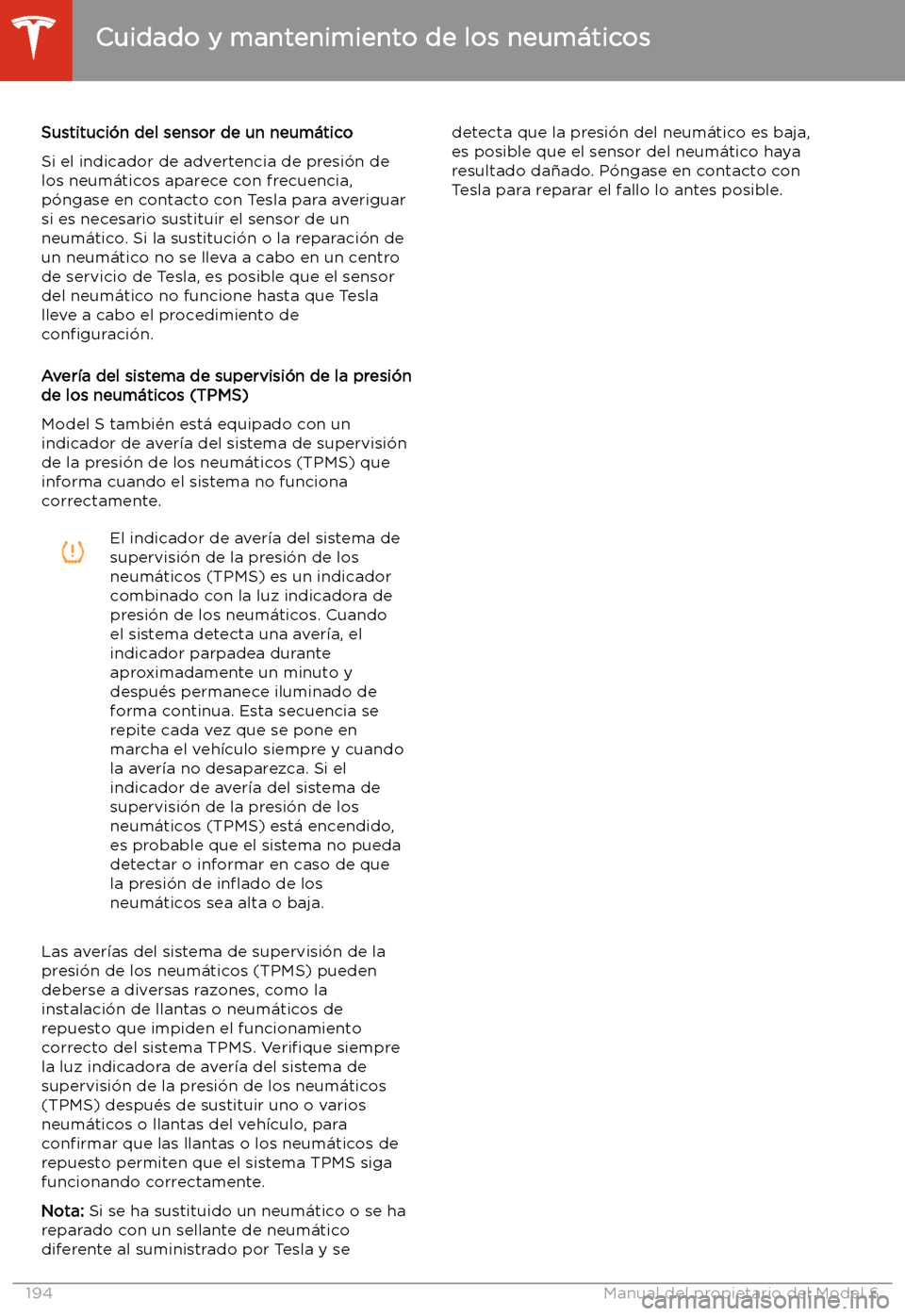 TESLA MODEL S 2020  Manual del propietario (in Spanish)  Sustituci