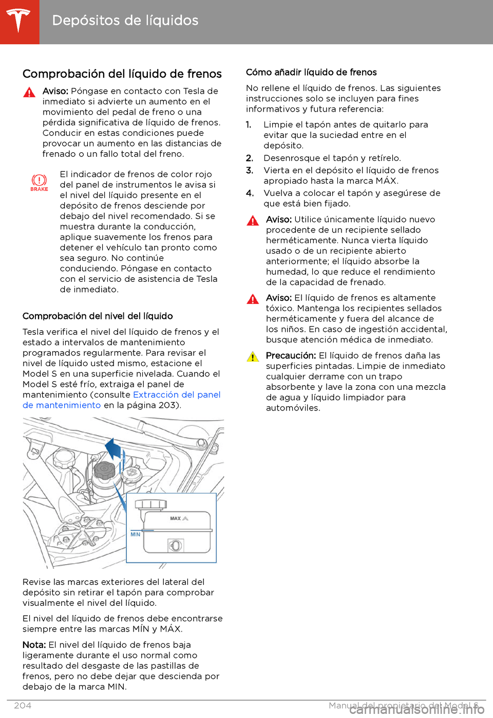 TESLA MODEL S 2020 Manual del propietario (in Spanish) Comprobaci TESLA MODEL S 2020 Manual del propietario (in Spanish) Comprobaci
