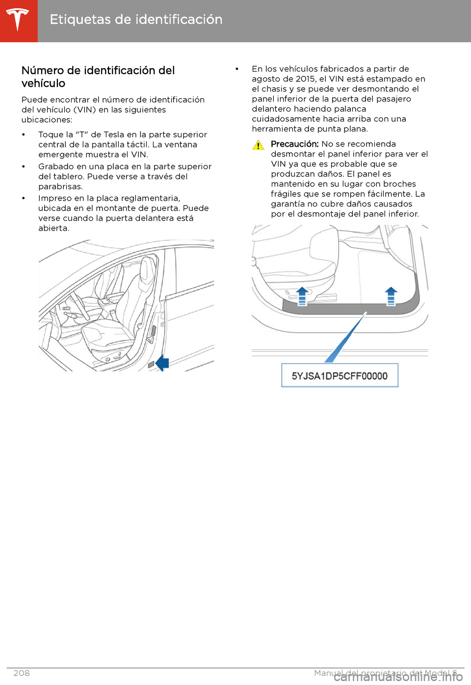 TESLA MODEL S 2020 Manual del propietario (in Spanish) Especi TESLA MODEL S 2020 Manual del propietario (in Spanish) Especi