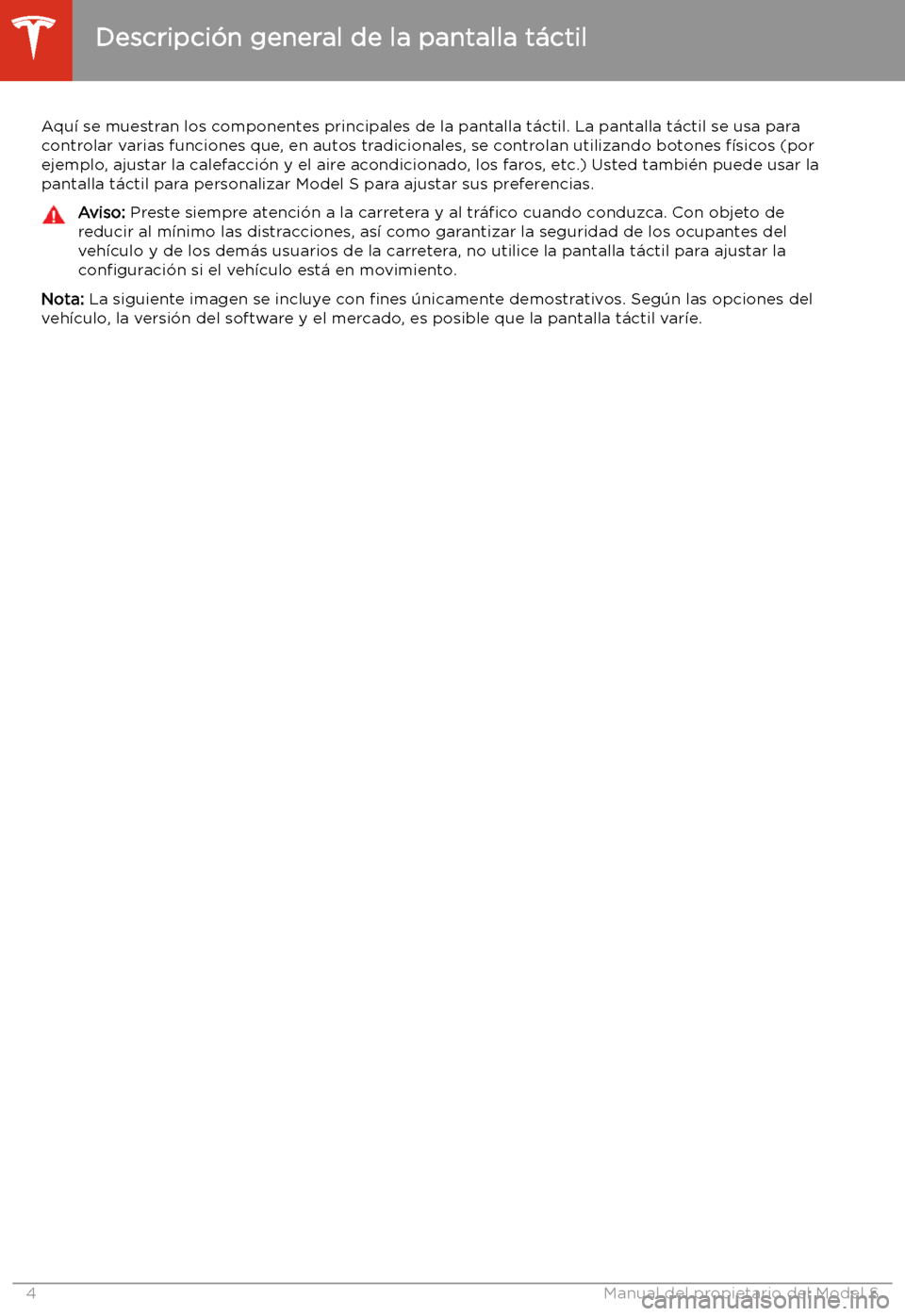 TESLA MODEL S 2020 Manual del propietario (in Spanish) Descripci TESLA MODEL S 2020 Manual del propietario (in Spanish) Descripci