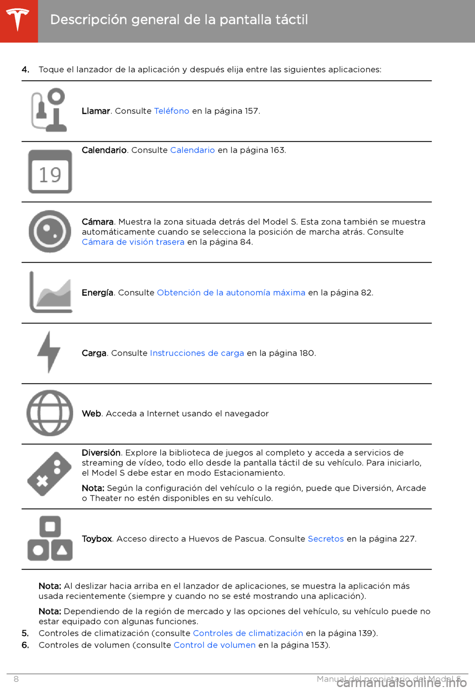 TESLA MODEL S 2020 Manual del propietario (in Spanish) 4.Toque el lanzador de la aplicaci TESLA MODEL S 2020 Manual del propietario (in Spanish) 4.Toque el lanzador de la aplicaci