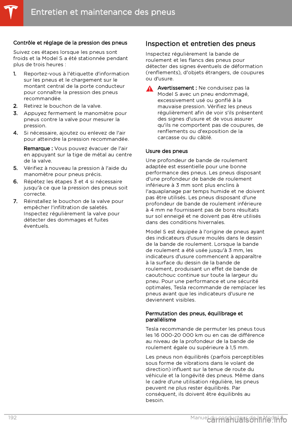 TESLA MODEL S 2020  Manuel du propriétaire (in French) Contr